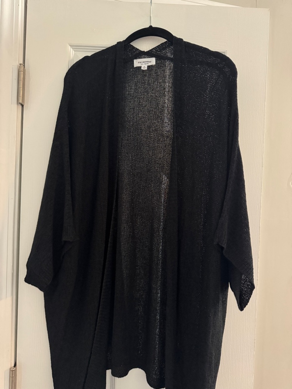 eesome Black Open-Front Lightweight Women's Cardigan
